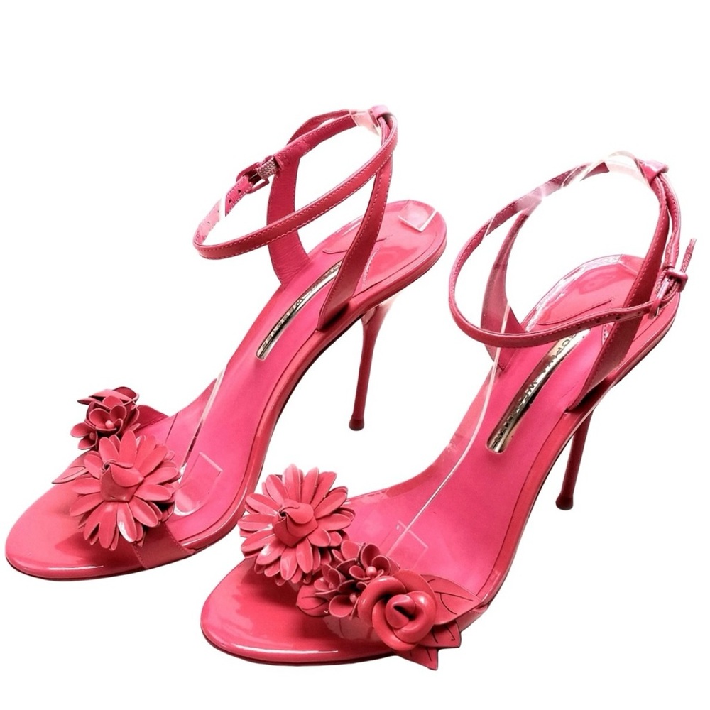 Sophia Webster Vibrant Pink Floral Heels